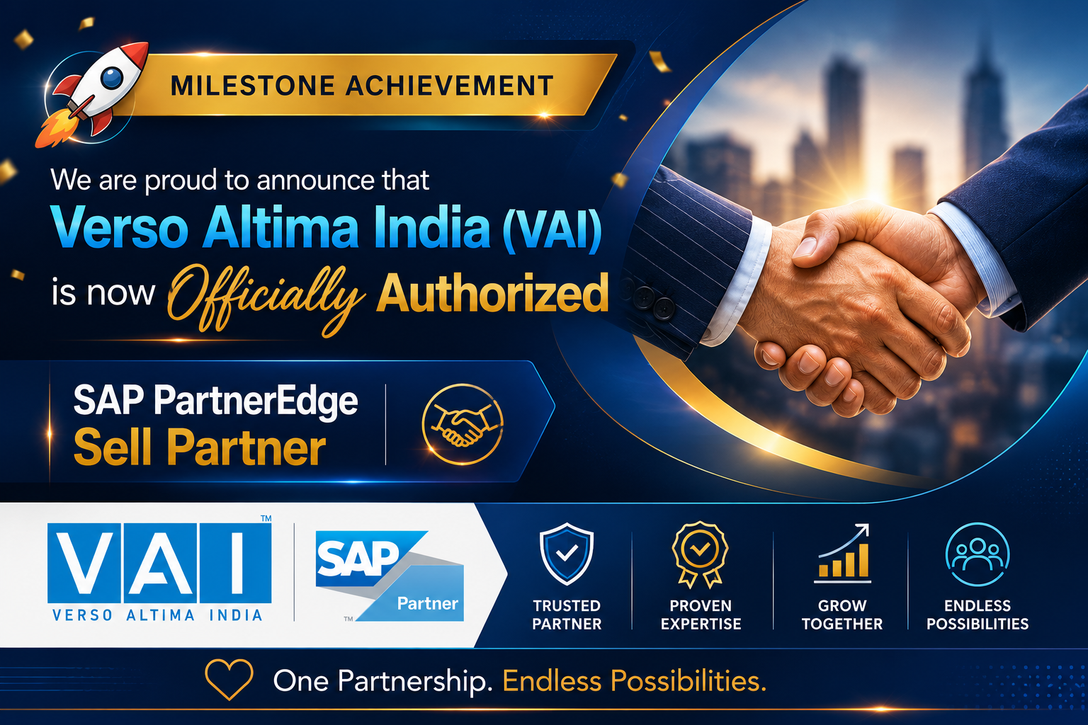 Verso Altima India (VAI) is now officially certified as an SAP PartnerEdge – Sell partner
